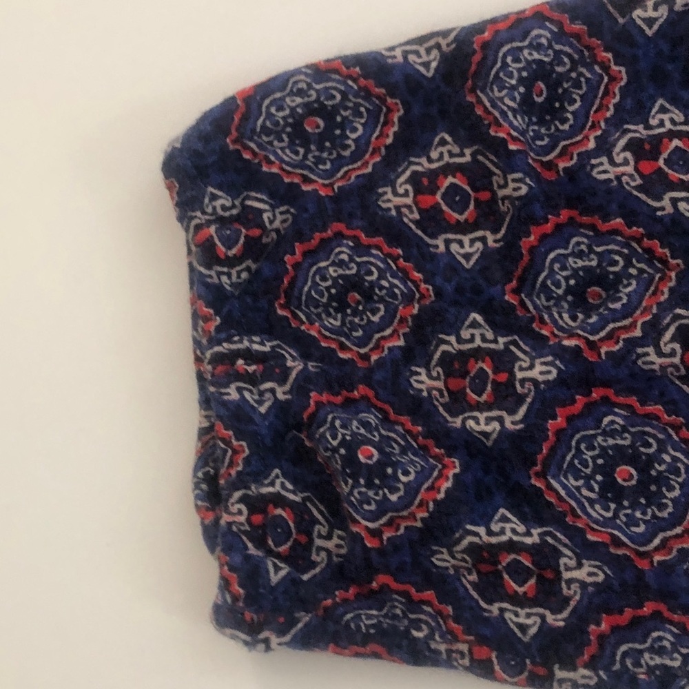 Lucky Brand M Top Blue Coral Pink Design soft stretchy elastic sleeve cuff - Picture 7 of 14